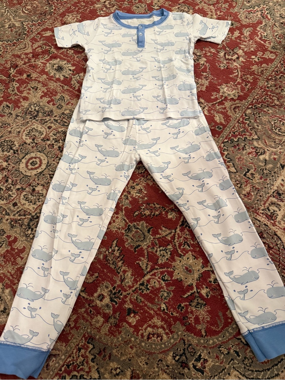 The Beaufort Bonnet Company Light Blue Whale Pajama Set